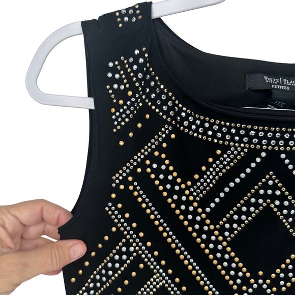 WHBM Black Silver, Gold, and Bronze Studded Tank Dress Sz XXSP - Picture 3 of 8